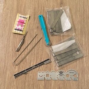 Dressmaker & Sewing Notions Lot with Blue Rotary Cutter